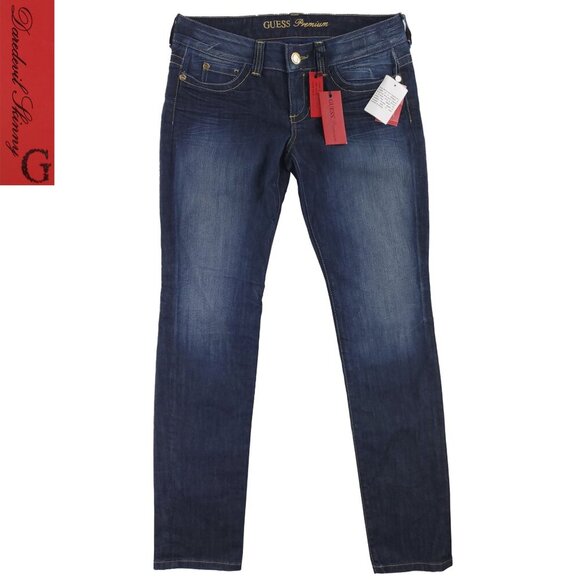 Guess Daredevil Jeans Skinny Leg Stretch Low Rise Women's 31 Measures 34x33 NWT - Picture 1 of 12